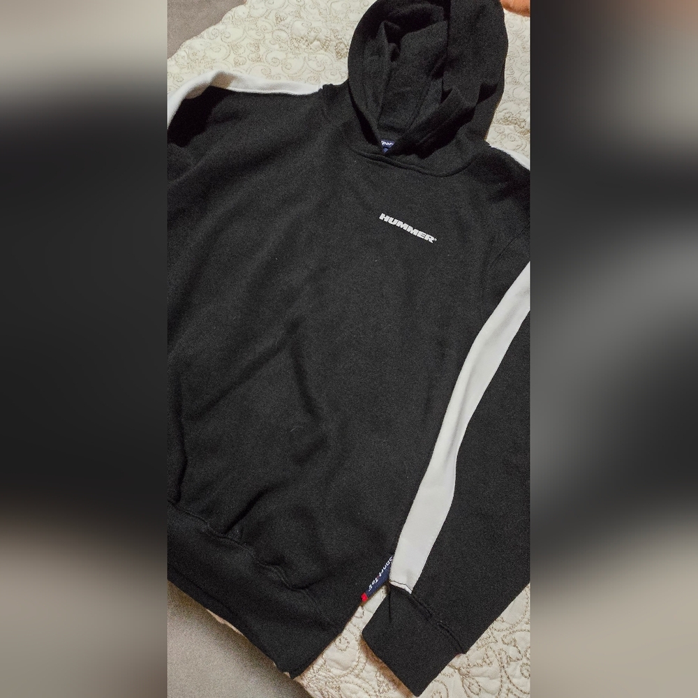 Sport-Tek Black and White Hummer Hoodie - Picture 3 of 3